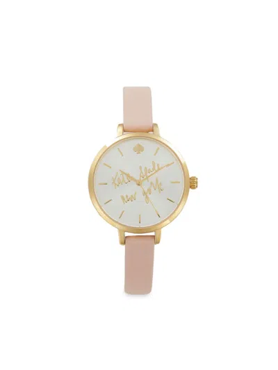 Kate Spade New York Women's Metro Kate 34mm Leather Strap Watch Gift Set In White