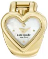 Kate Spade Women's Monroe Heart Three-hand Gold-tone Stainless Steel Ring Watch, 22mm In Gold-tone