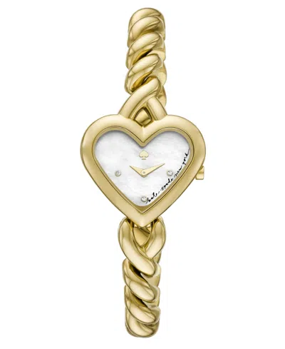 Kate Spade Women's Monroe Heart Three-hand Gold-tone Stainless Steel Watch, 27mm