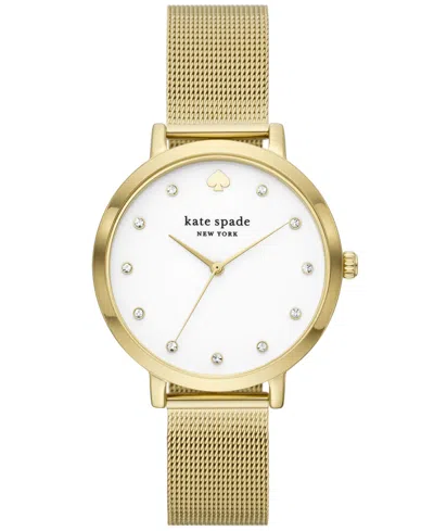 Kate Spade Women's Monterey Three-hand Gold-tone Stainless Steel Mesh Watch 38mm, Ksw9056