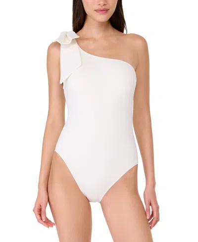 KATE SPADE WOMEN'S ONE-SHOULDER BOW-TIE SWIMSUIT