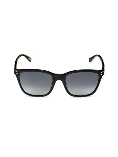 Kate Spade Women's Pavia 55mm Rectangle Sunglasses In Black