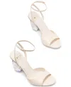 Kate Spade Crystal Heart Heel Sandals In Cream