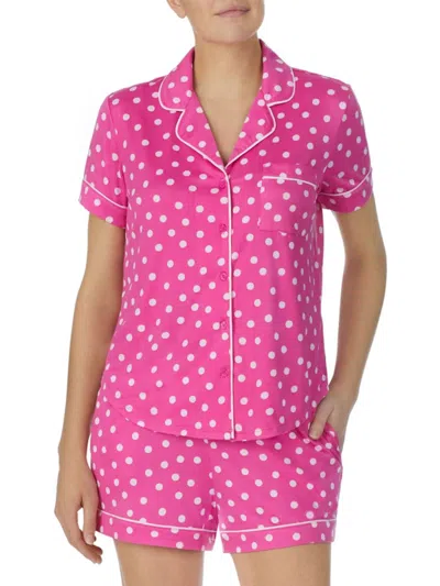 Kate Spade Women's Polka-dot Short 2-piece Pajama Set In Pink Dot