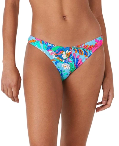 Kate Spade Women's Printed High-leg Bikini Bottoms In Spring Water