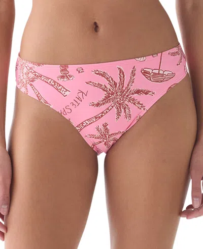 Kate Spade New York High Cut Bikini Bottom In Pink