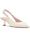 Kate Spade New York Riley Slingback Pointed Toe Kitten Heel Pump In Cream