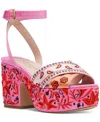 Kate Spade New York Riobandana Patchwork Platform Sandal In Persimmon