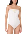 Kate Spade New York Bandeau One Piece Swimsuit In Cream