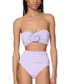 Kate Spade New York Rosette Bandeau Bra Bikini Top In Lavender