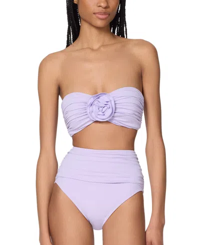 KATE SPADE KATE SPADE WOMEN'S ROSETTE-DETAIL CONVERTIBLE BANDEAU BIKINI TOP