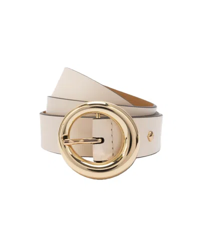 Kate Spade Women's Round Molten Buckle Belt In Neutral