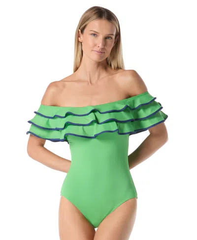 Kate Spade Women's Ruffle One-piece Swimsuit In Animal Print