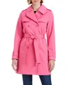 Kate Spade Women S Short Double-breasted Trench Coat In Watermelon Pink
