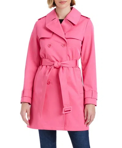 Kate Spade Women S Short Double-breasted Trench Coat In Watermelon Pink