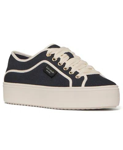 Kate Spade Women's Sam Icon Platform Lace-up Sneakers In Captain Navy,cream