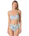 Kate Spade Women's Shirred Bra Bikini Top In Multi