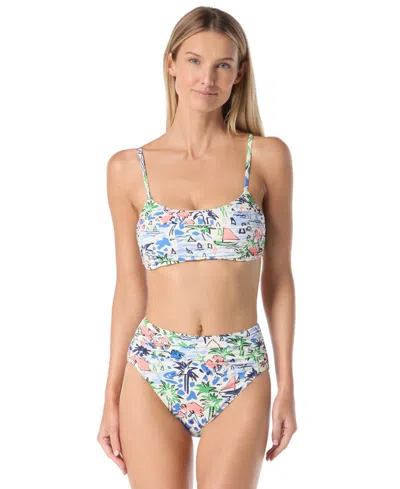 Kate Spade Women's Shirred Bra Bikini Top In Multi
