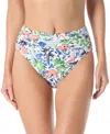Kate Spade Womens Shirred Bra Bikini Top Shirred High Waist Bottom In Multi