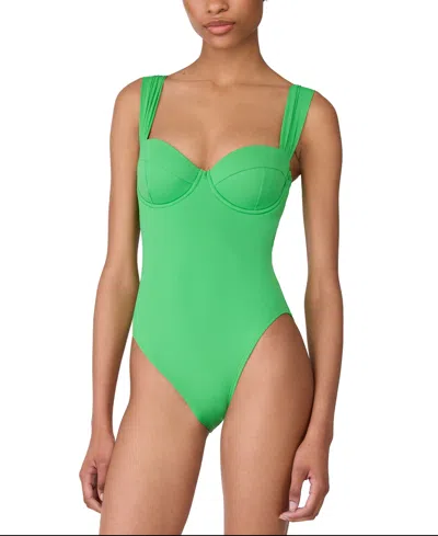 KATE SPADE WOMEN'S SHIRRED STRAP ONE-PIECE SWIMSUIT