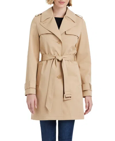Kate Spade New York Water Resistant Double Breasted Belted Trench Coat In Spring Khaki