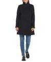 Kate Spade New York High Neck Wool Blend Coat In Black