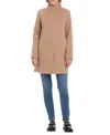 Kate Spade New York High Neck Wool Blend Coat In Camel