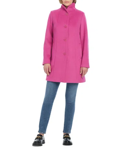 Kate Spade Women's Single-breasted Stand-collar Coat In Marker Pink