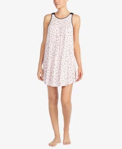 Kate Spade Women's Sleeveless Knit Modal Swing Chemise In Dot Pink
