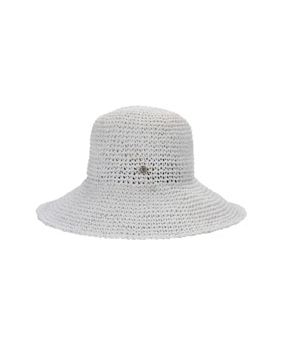 Kate Spade Women's Solid Crochet Crushable Cloche In Fresh White