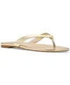 Kate Spade New York Spade Flower Patent Leather Flip Flop In Pale Gold