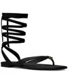 Kate Spade New York Spade Flower Smooth Leather Gladiator Sandal In Black