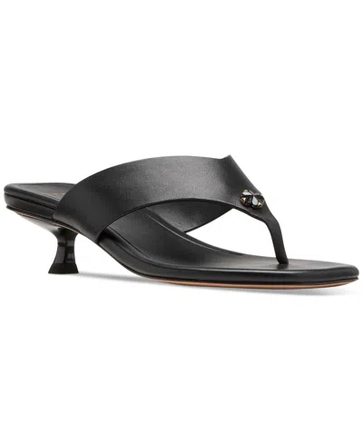 Kate Spade Spade Flower Kitten Heel Sandals In Black