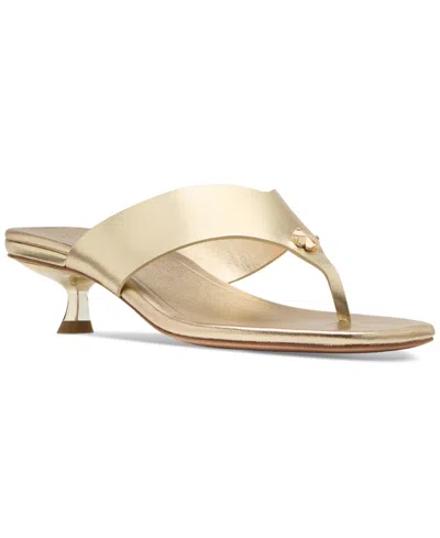 Kate Spade Women's Spade Flower Kitten Heel Dress Sandals In Pale Gold