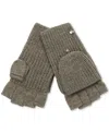 Kate Spade Women's Spade Logo Pop-top Gloves In Heather Gray