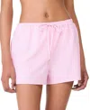 Kate Spade Womens Striped Bikini Top Cover Up Shorts In Begonia Bloom Pink