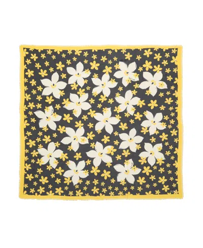 Kate Spade Women's Summer Blooms Large Square Scarf In Yellow