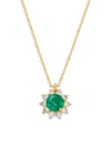 Kate Spade Women's Sunny Halo Goldtone & Cubic Zirconia Pendant Necklace In Emerald