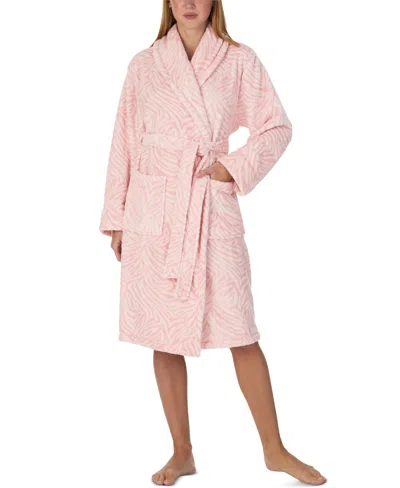 Kate Spade Women's Two-tone Burn-out Plush Robe In Pink