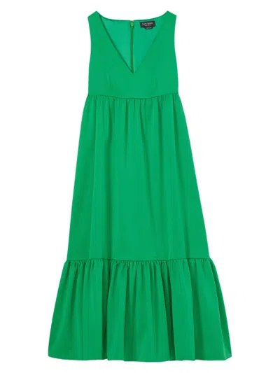 Kate Spade Women's V-neck Cotton Midi-dress In Vert De Terre