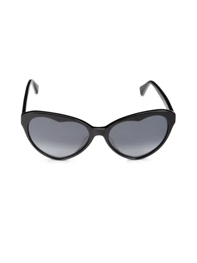 Kate Spade Women's Velma 57mm Heart Sunglasses In Black