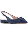Kate Spade New York Veronica Raffia Slingback Flat In Captain Navy