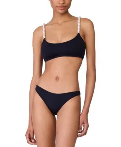 Kate Spade Womens Embellished Strap Bikini Top High Cut Bottoms In Vivid Snapdragon Pink