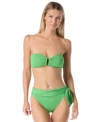 Kate Spade Womens Ring Front Bandeau Top High Waist Bottom In Green