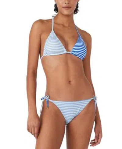 Kate Spade Womens Striped Triangle Bikini Top String Bikini Bottoms In Spring Water