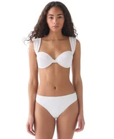 Kate Spade Womens Underwire Bikini Top High Cut Bottoms In White