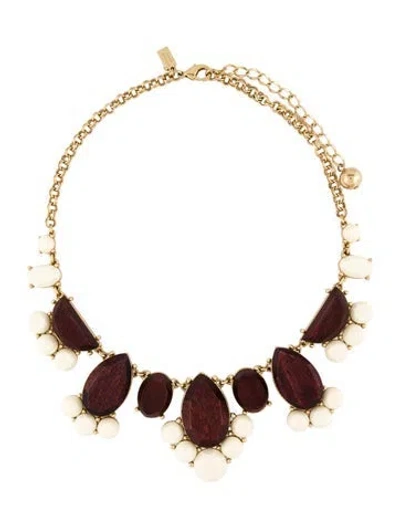 Pre-owned Kate Spade Wood & Resin Day Tripper Collar Necklace, 20" In Brown