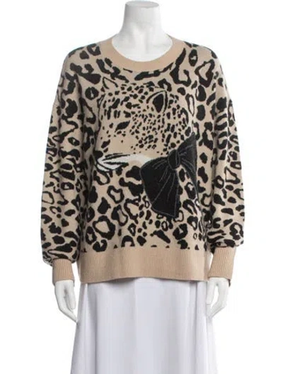 Pre-owned Kate Spade Wool Animal Print Sweater In Neutrals