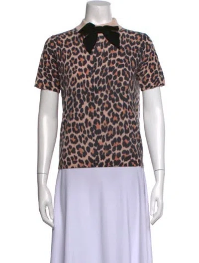 Pre-owned Kate Spade Wool Animal Print Sweater In Neutrals