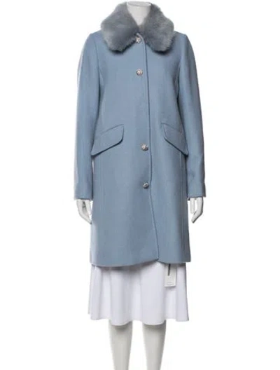 Pre-owned Kate Spade Wool Coat In Blue